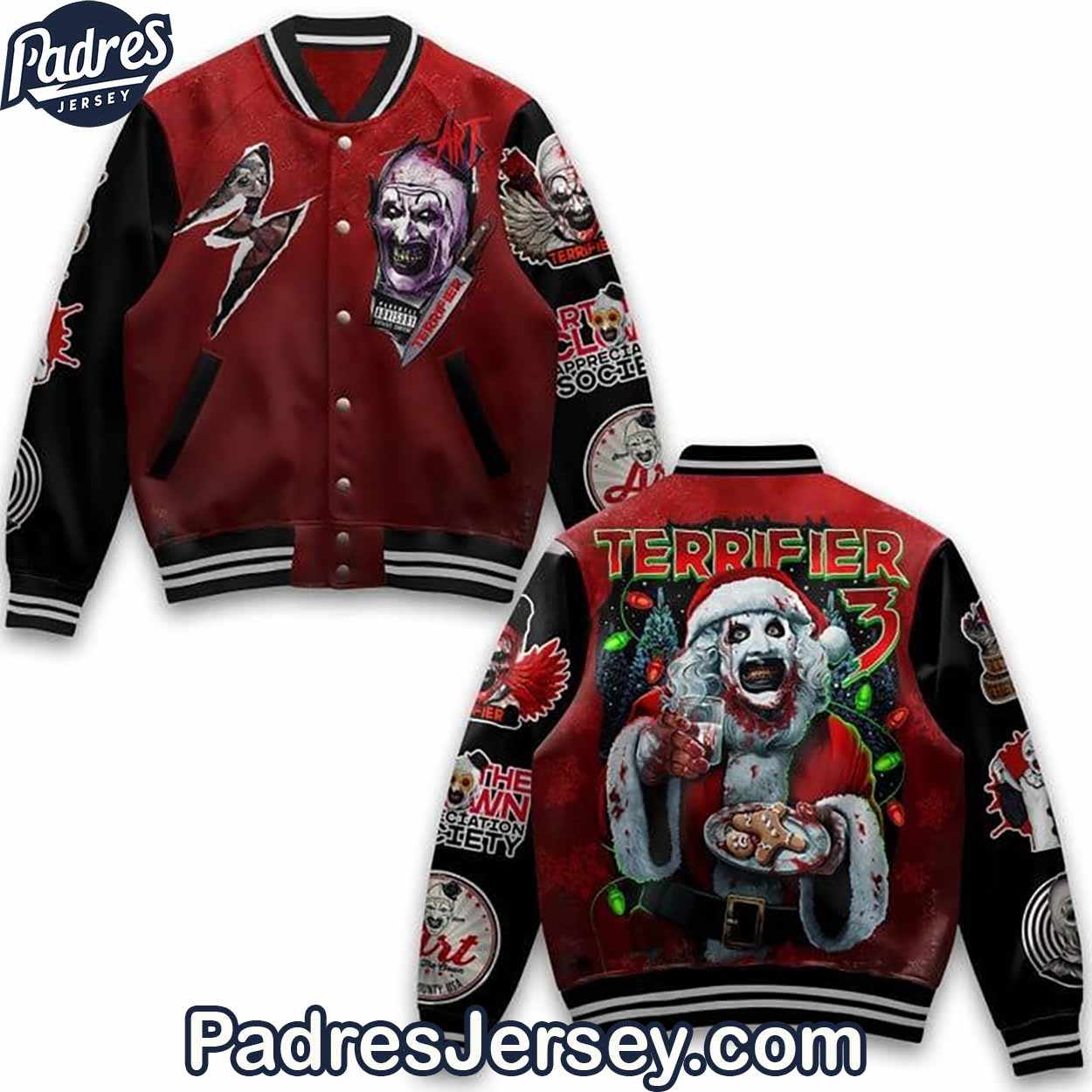 Terrifier Movies Style Baseball Jacket For Fans