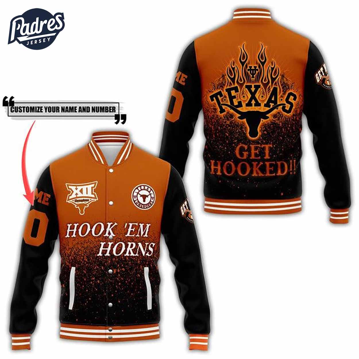 Texas Longhorns NCAA Style Baseball Jacket For Fans