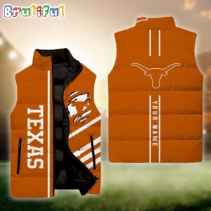 Texas Longhorns NCAA Style Sleeveless Puffer Jacket For Fans