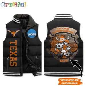 Texas Longhorns NCAA Style Sleeveless Puffer Jacket For Fans