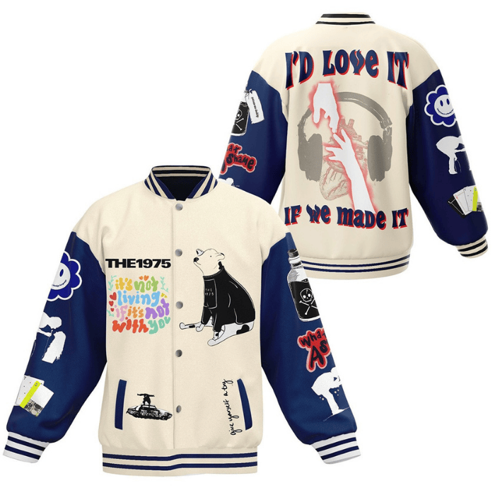 The 1975 Music Style Baseball Jacket For Fans