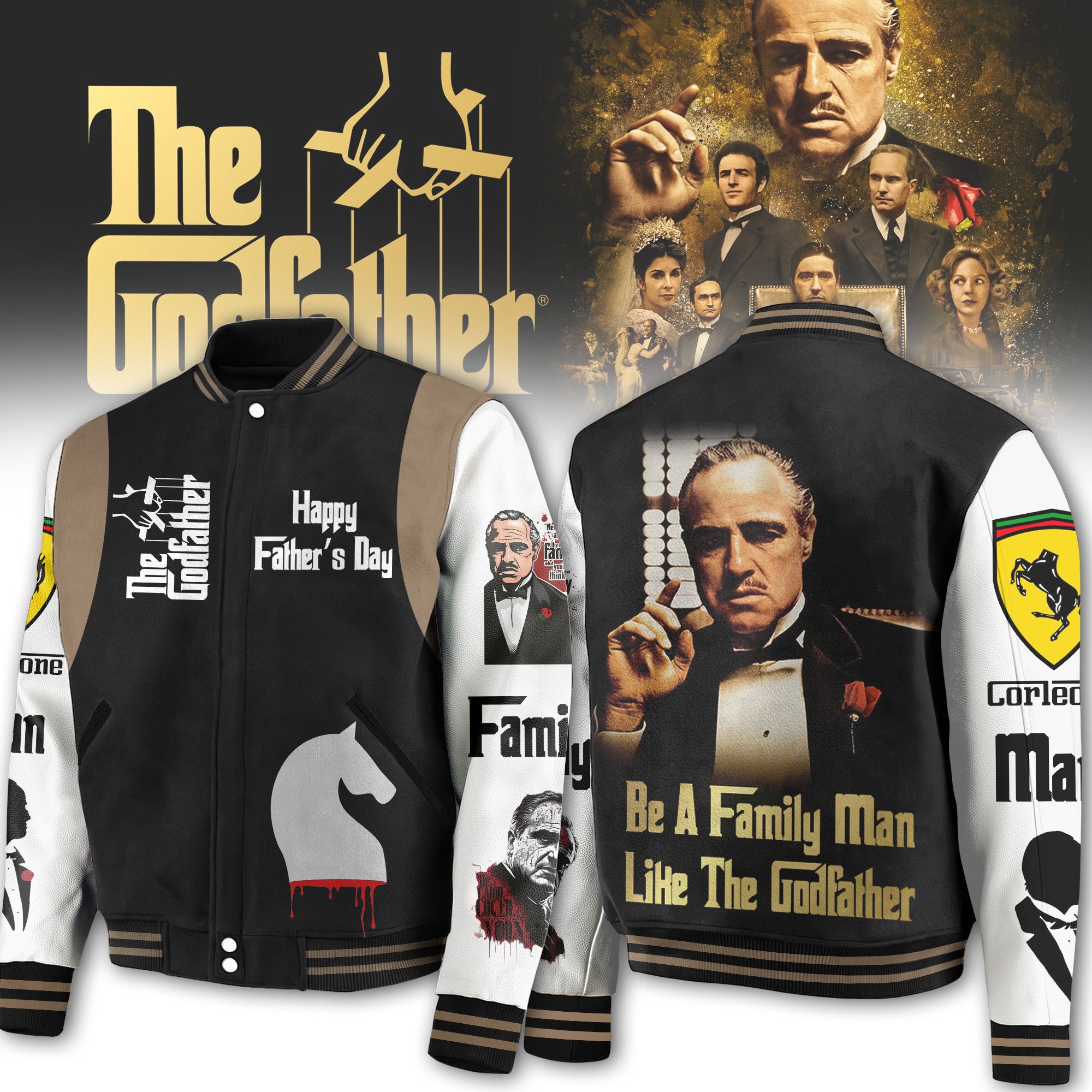 The Godfather Movies Style Baseball Jacket For Fans