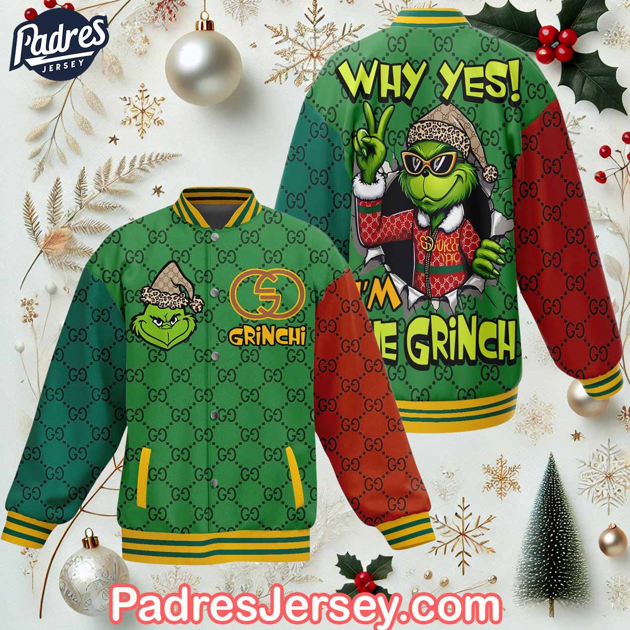 The Grinch Cartoon Style Baseball Jacket For Fans
