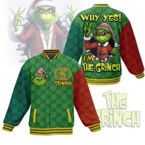 The Grinch Cartoon Style Baseball Jacket For Fans