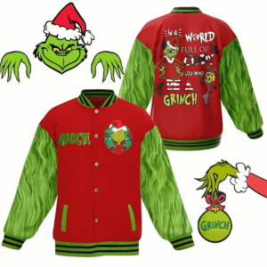 The Grinch Cartoon Style Baseball Jacket For Fans