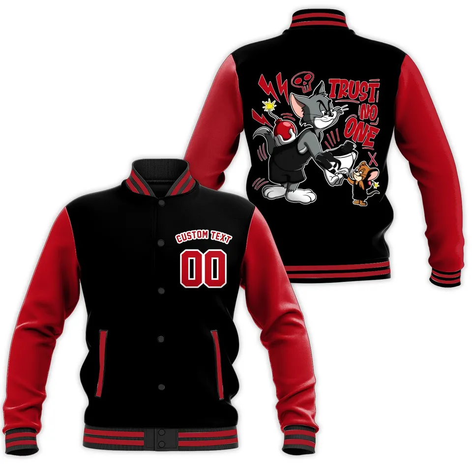 Tom & Jerry Cartoon Style Baseball Jacket For Fans