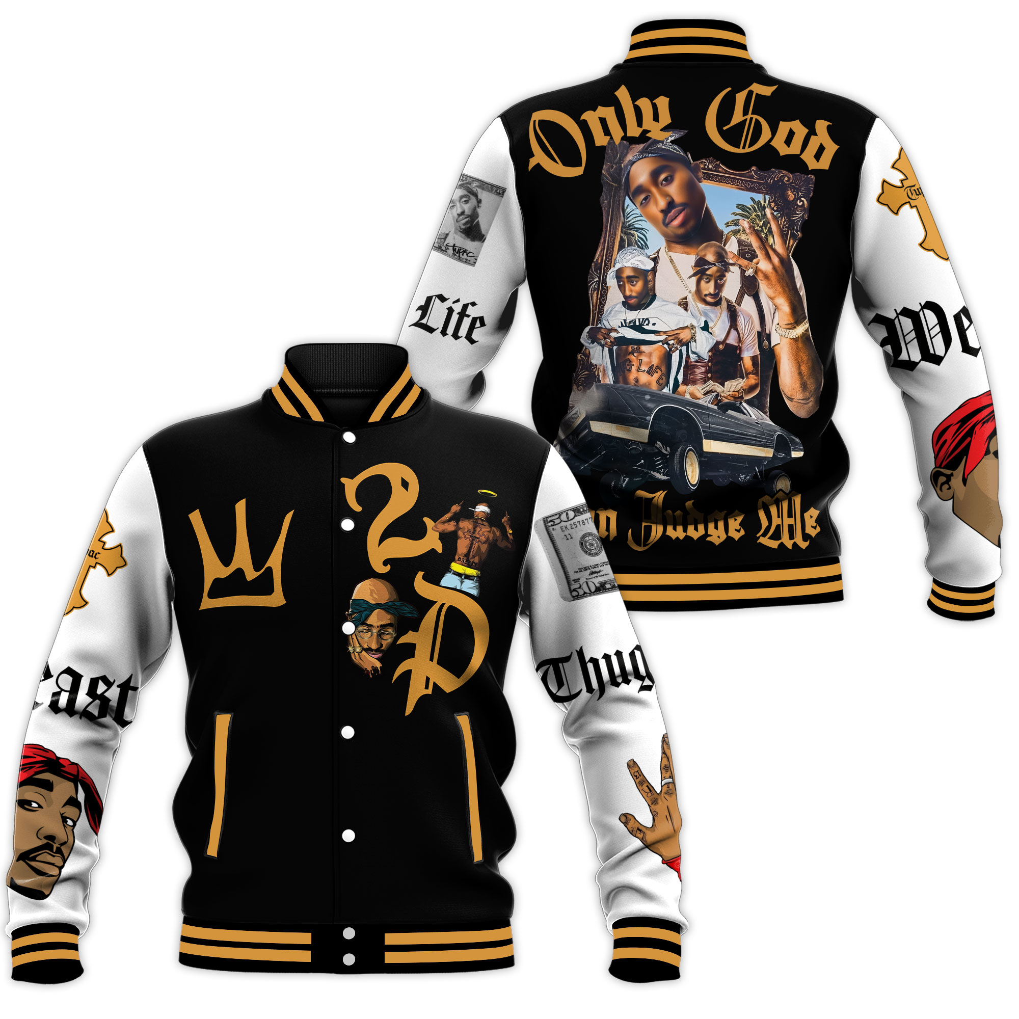 Tupac Shakur Music Style Baseball Jacket For Fans