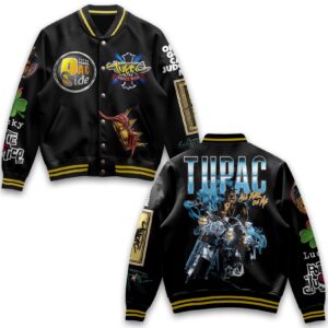 Tupac Shakur Music Style Baseball Jacket For Fans