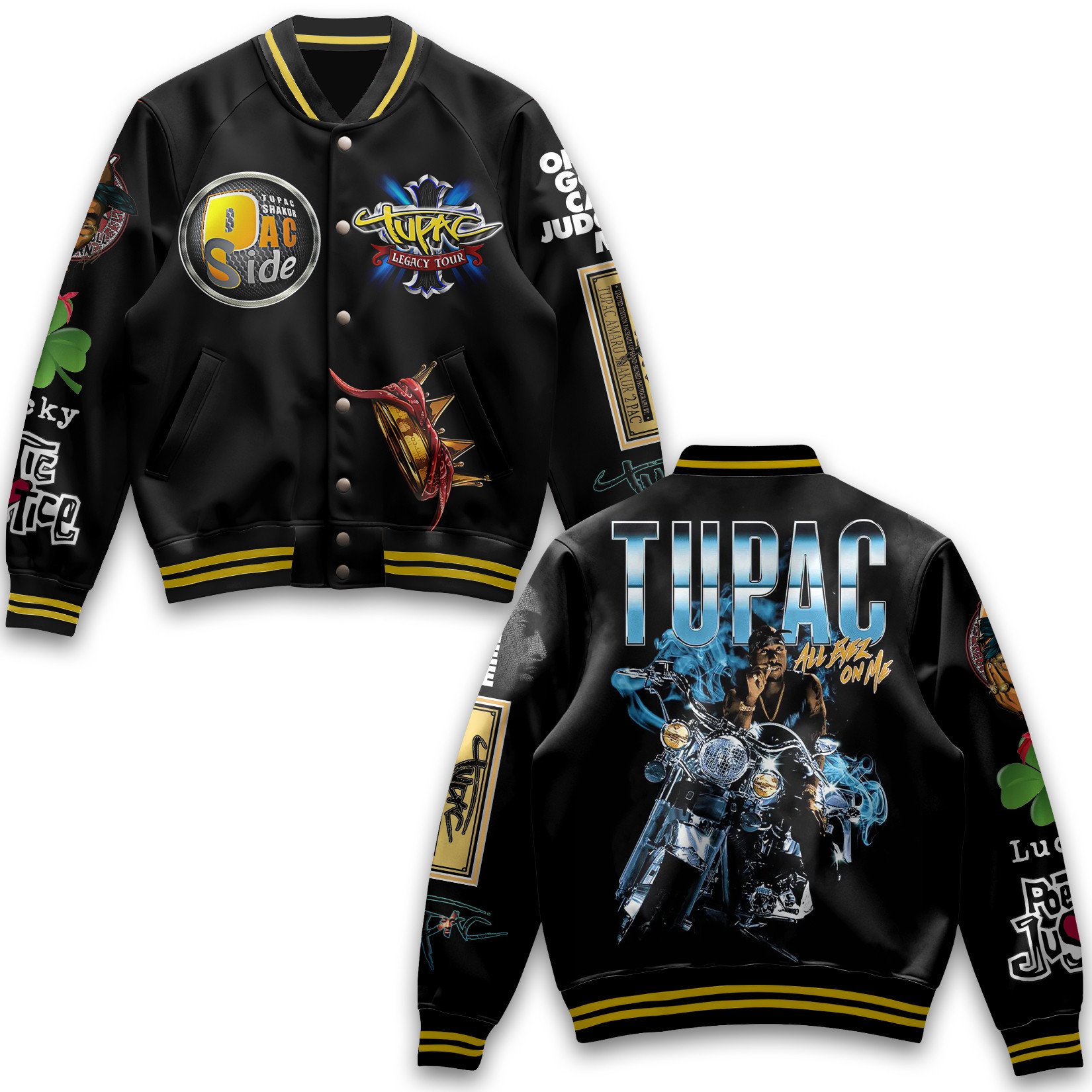 Tupac Shakur Music Style Baseball Jacket For Fans