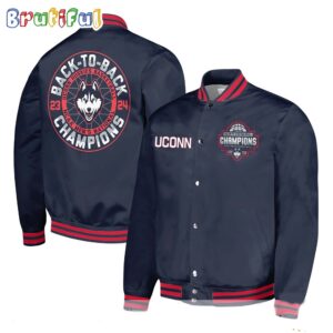UConn Huskies NCAA Style Baseball Jacket For Fans