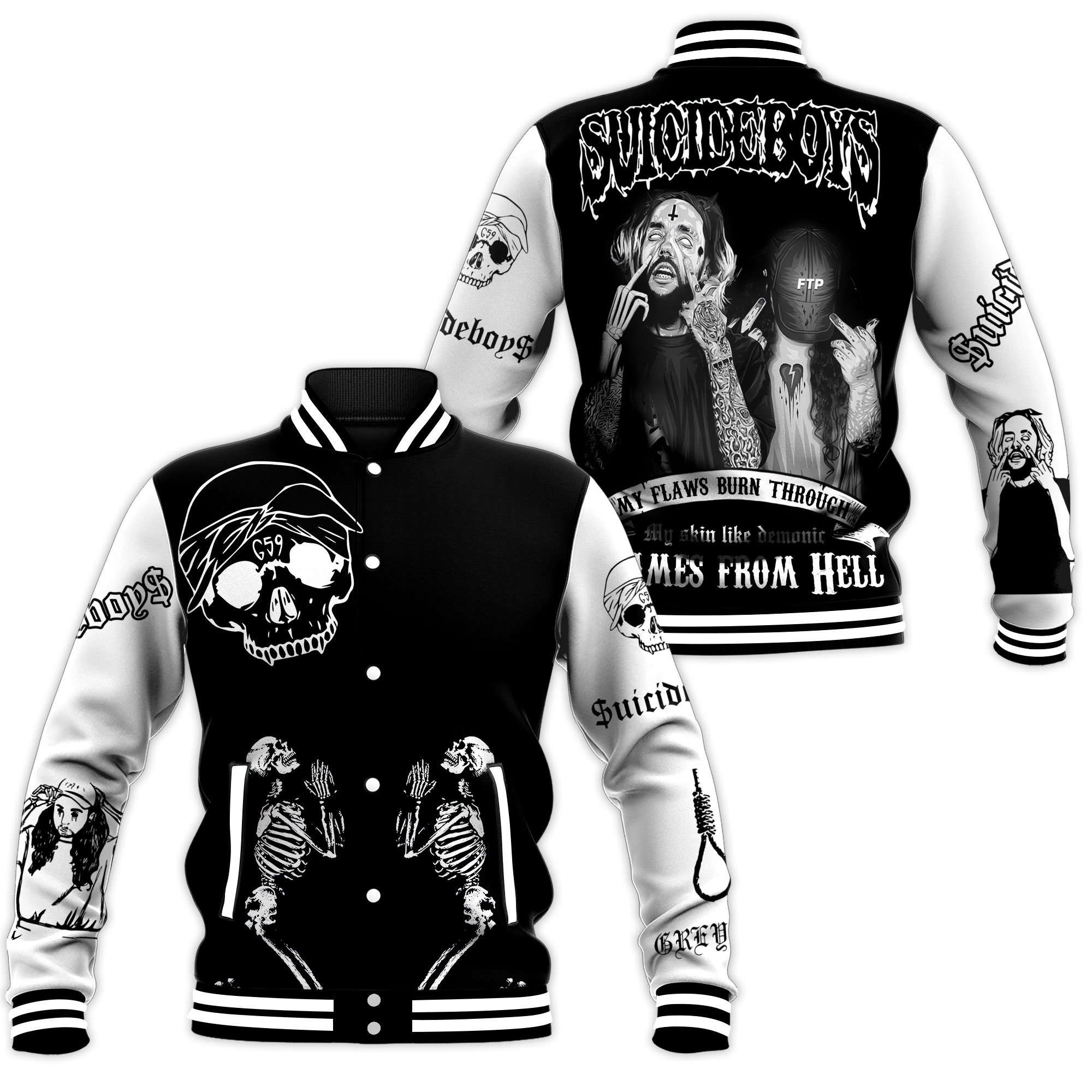 $uicideboy$ Music Style Baseball Jacket For Fans