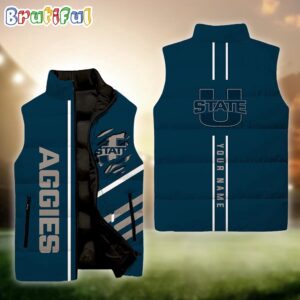 Utah State Aggies NCAA Style Sleeveless Puffer Jacket For Fans
