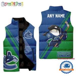 Vancouver Canucks NHL Style Sleeveless Puffer Jacket For Fans