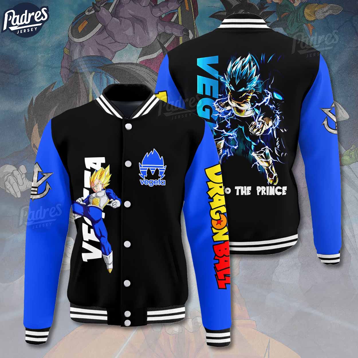 Vegata Dragon Ball Z Anime Style Baseball Jacket For Fans