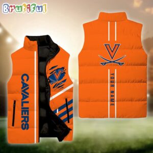 Virginia Cavaliers NCAA Style Sleeveless Puffer Jacket For Fans
