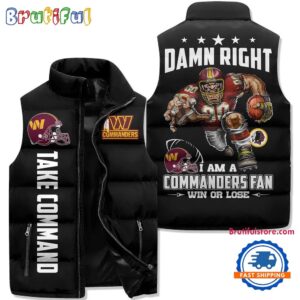 Washington Commanders NFL Style Sleeveless Puffer Jacket For Fans