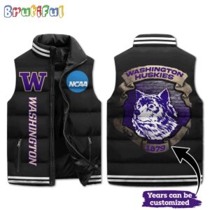Washington Huskies NCAA Style Sleeveless Puffer Jacket For Fans