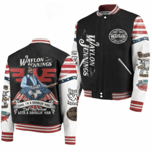 Waylon Jennings Music Style Baseball Jacket For Fans