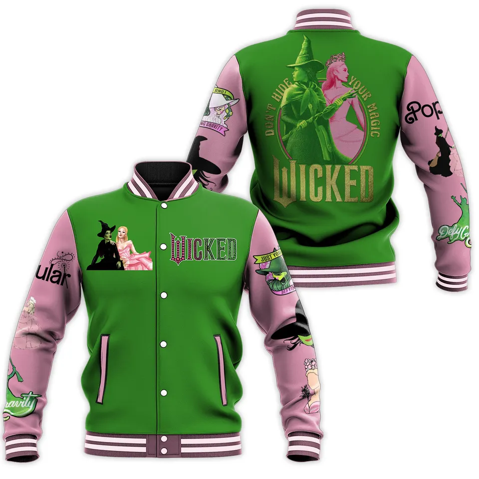 Wicked Movies Style Baseball Jacket For Fans