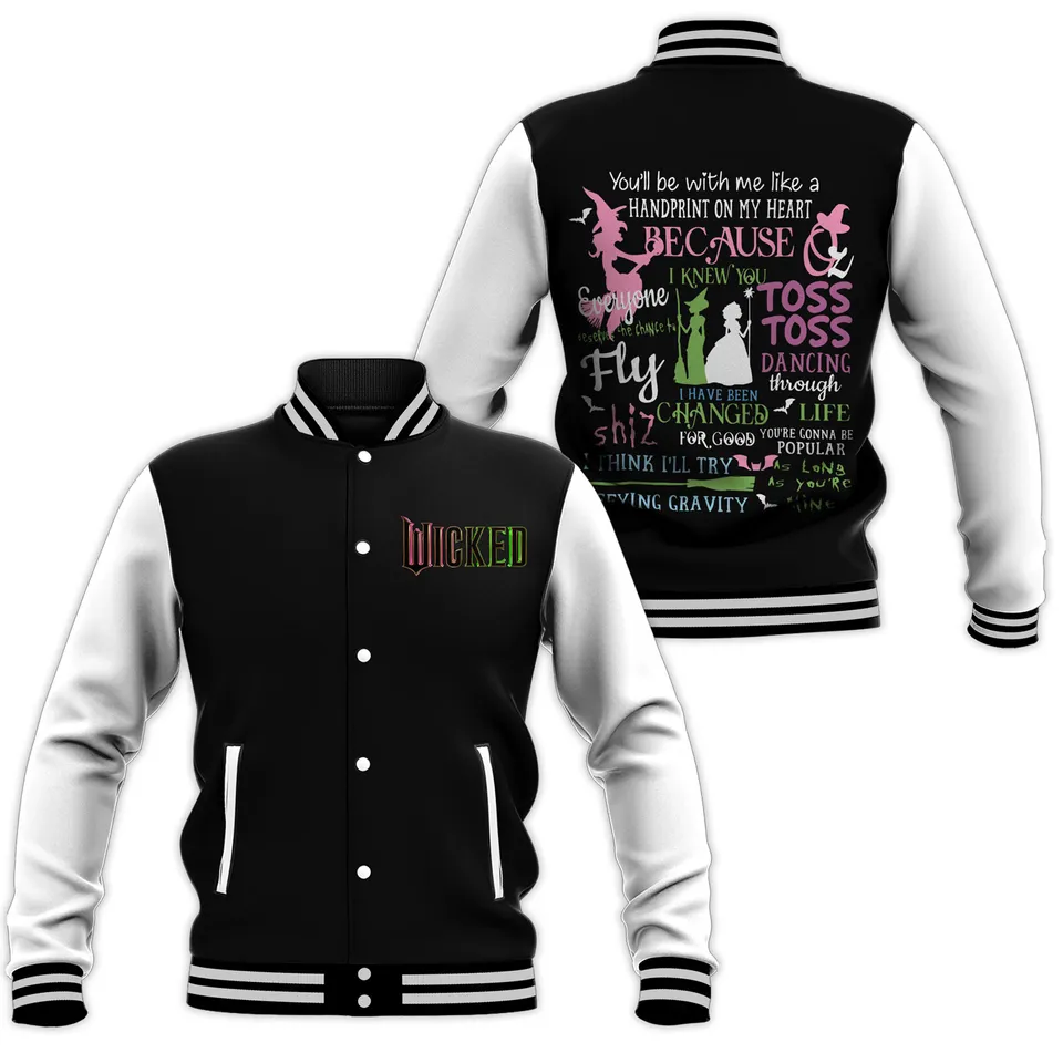 Wicked Movies Style Baseball Jacket For Fans
