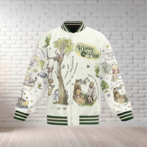 Winnie the Pooh Cartoon Style Baseball Jacket For Fans