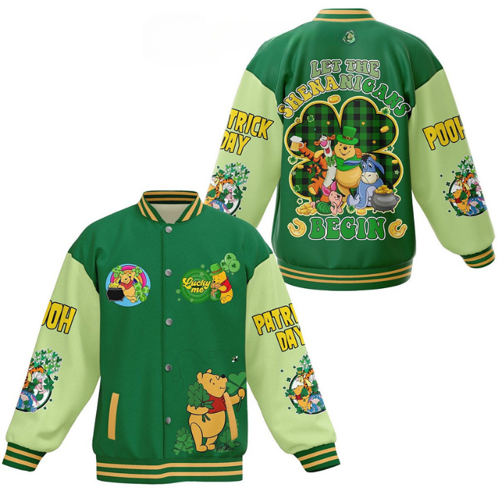 Winnie the Pooh Cartoon Style Baseball Jacket For Fans