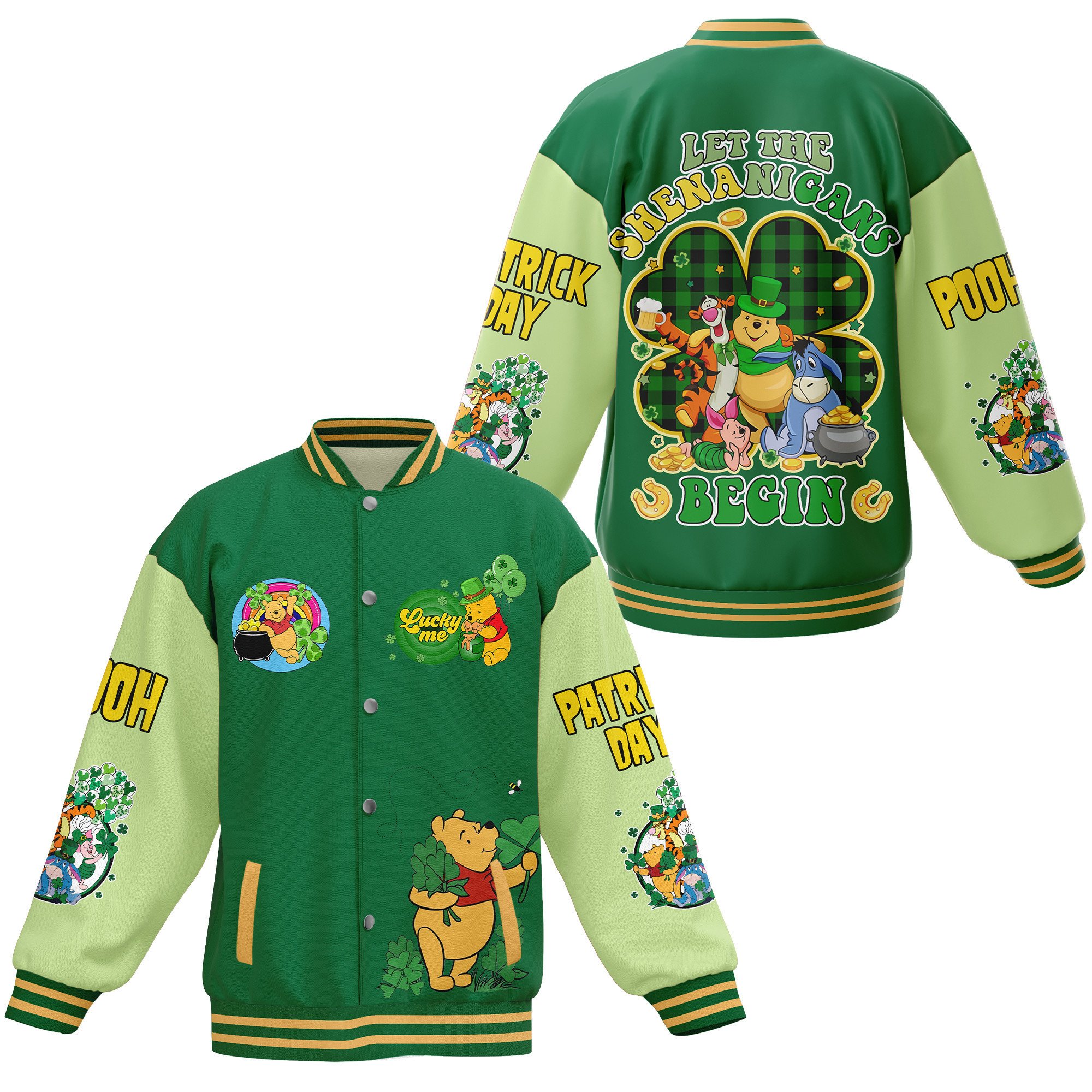 Winnie the Pooh Cartoon Style Baseball Jacket For Fans