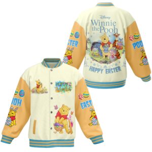 Winnie the Pooh Cartoon Style Baseball Jacket For Fans
