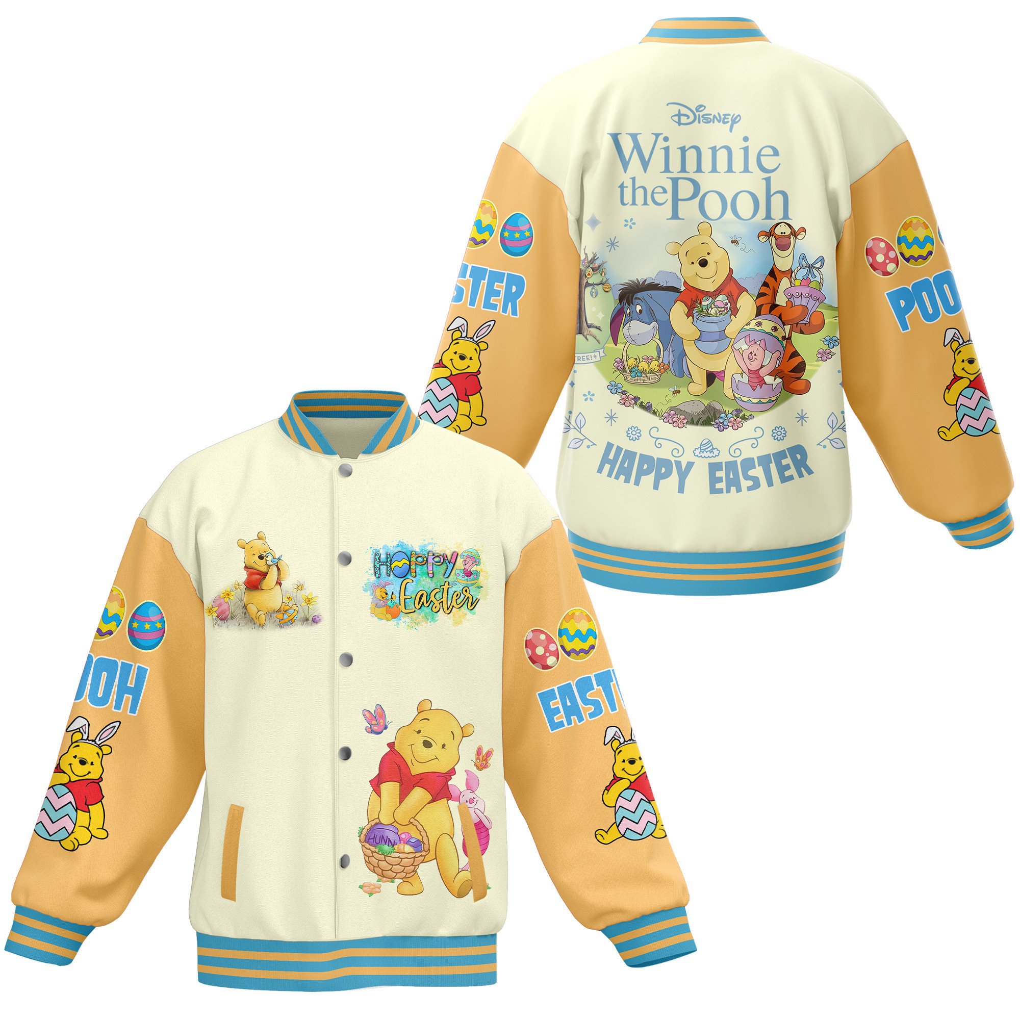 Winnie the Pooh Cartoon Style Baseball Jacket For Fans