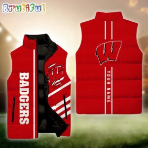 Wisconsin Badgers NCAA Style Sleeveless Puffer Jacket For Fans