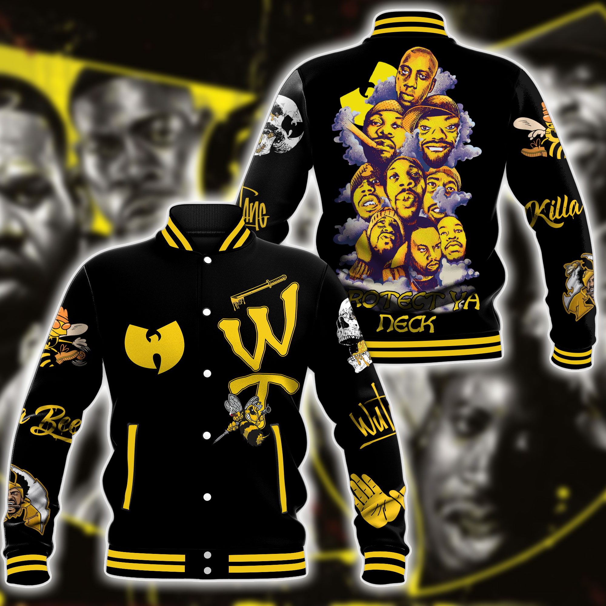 Wu-Tang Clan Music Style Baseball Jacket For Fans